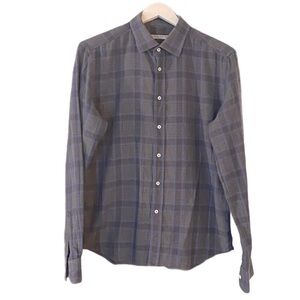 Brooklyn Tailors Blue Plaid Men's Shirt Size M